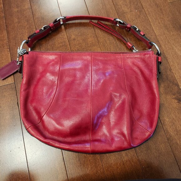 Coach red leather scout hobo bag vintage - Picture 11 of 15
